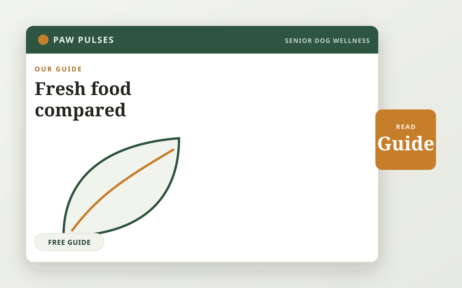 Branded cover for the fresh food comparison guide