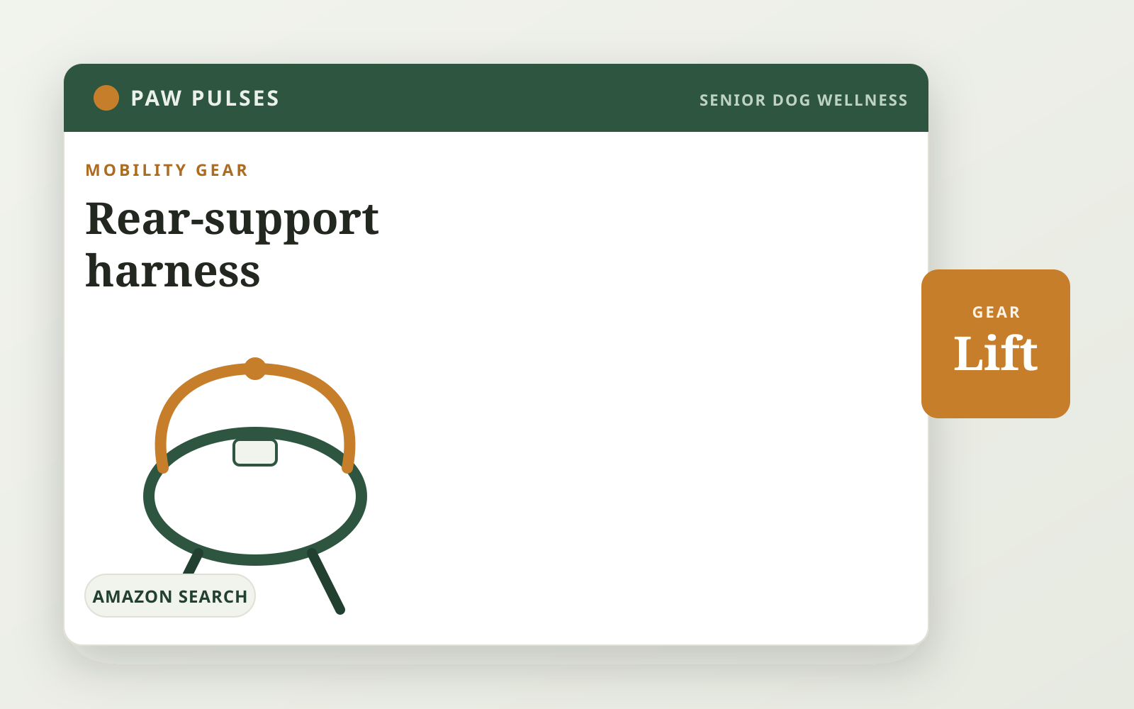 Branded cover for rear-support lifting harnesses