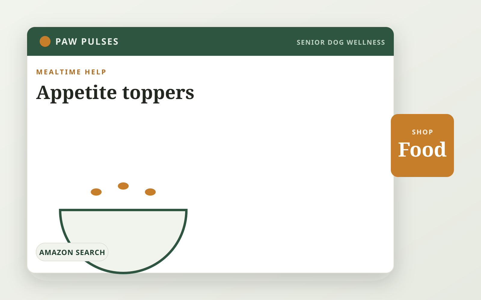 Branded cover for appetite toppers